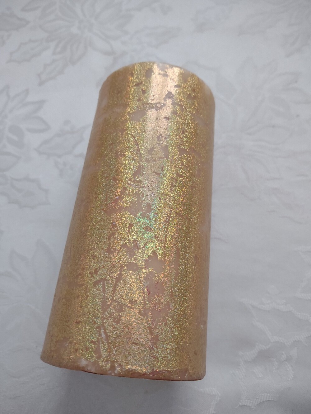 Vintage Glitter Gold Candle